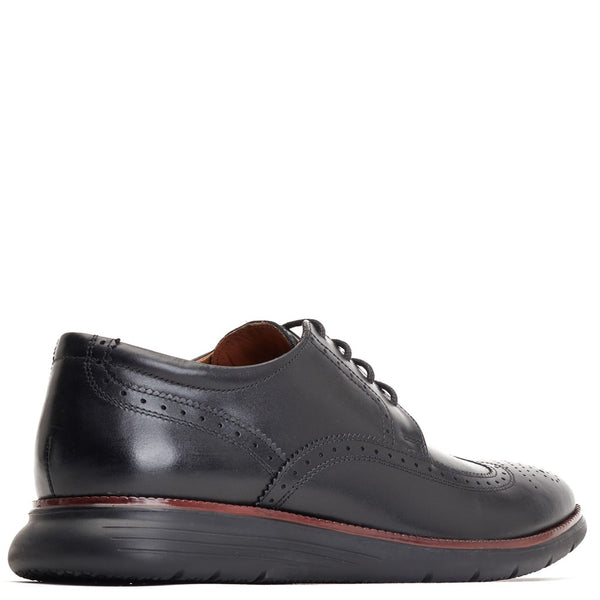 Base London Flight Washed Brogue Shoes Black