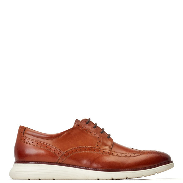 Base London Flight Washed Brogue Shoes Tan