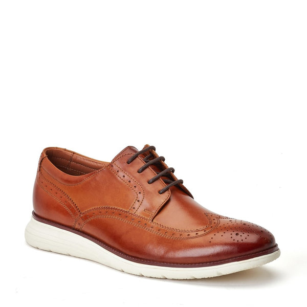 Base London Flight Washed Brogue Shoes Tan