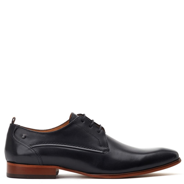 base london Gambino Waxy Derby Shoes Black