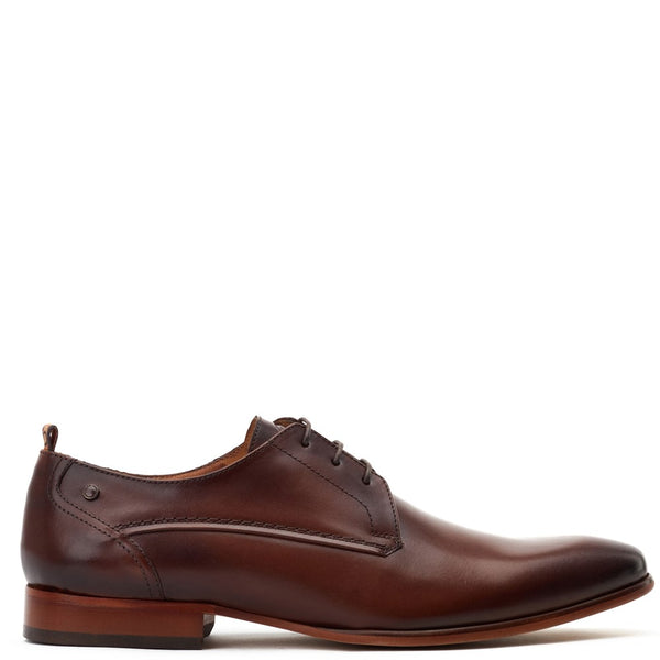 base london Gambino Waxy Derby Shoes Brown