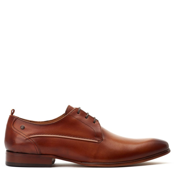 Base London Gambino Waxy Derby Shoes Tan
