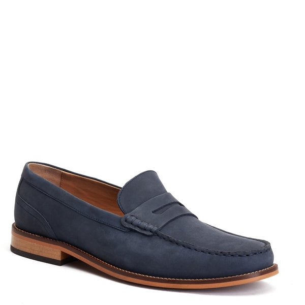 Base London Garfield Nubuck Loafers Navy