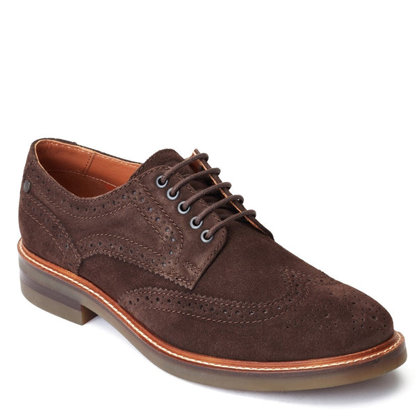 Base London Hatfield Suede Brogue Shoes Brown