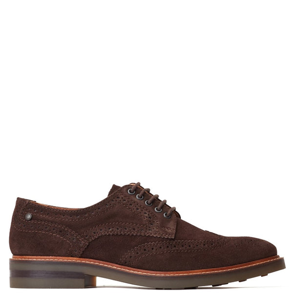 base london Hatfield Suede Brogue Shoes Brown