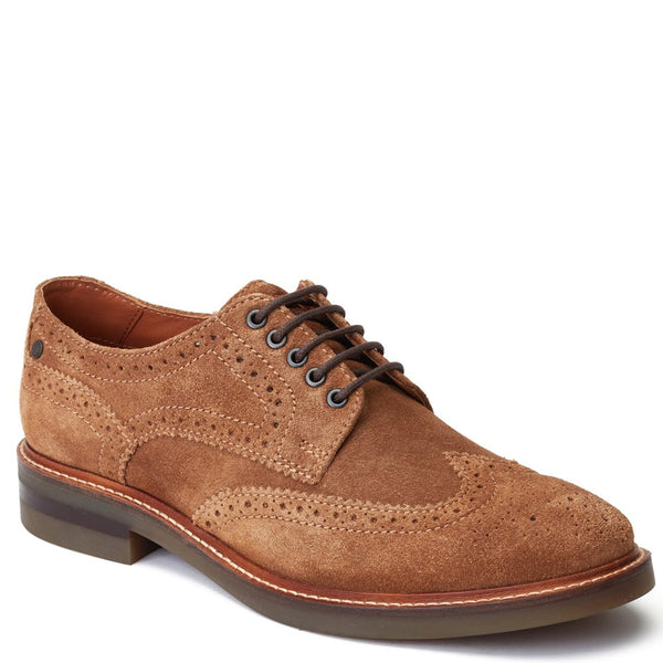 Base London Hatfield Suede Brogue Shoes Ginger