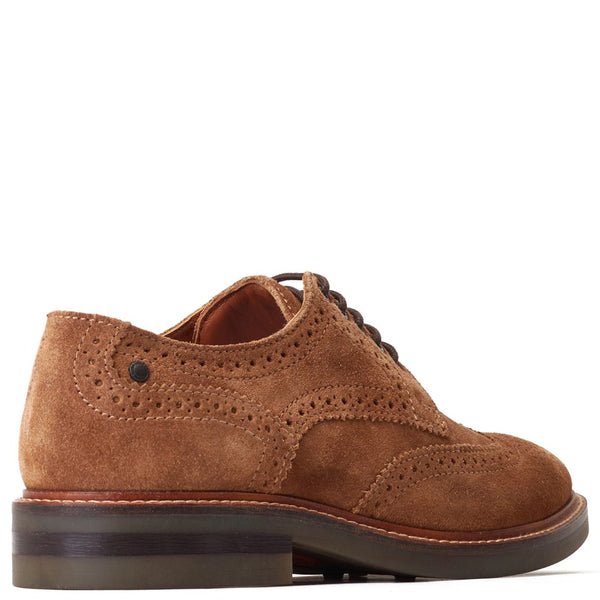 Base London Hatfield Suede Brogue Shoes Ginger