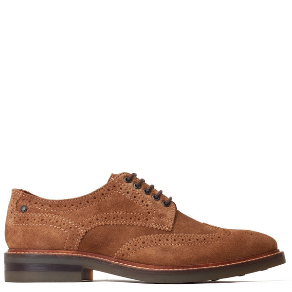 base london Hatfield Suede Brogue Shoes Ginger