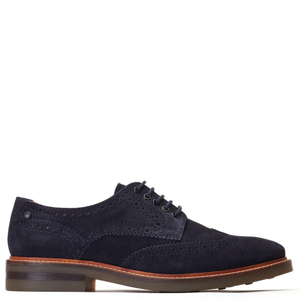 base london Hatfield Suede Brogue Shoes Navy