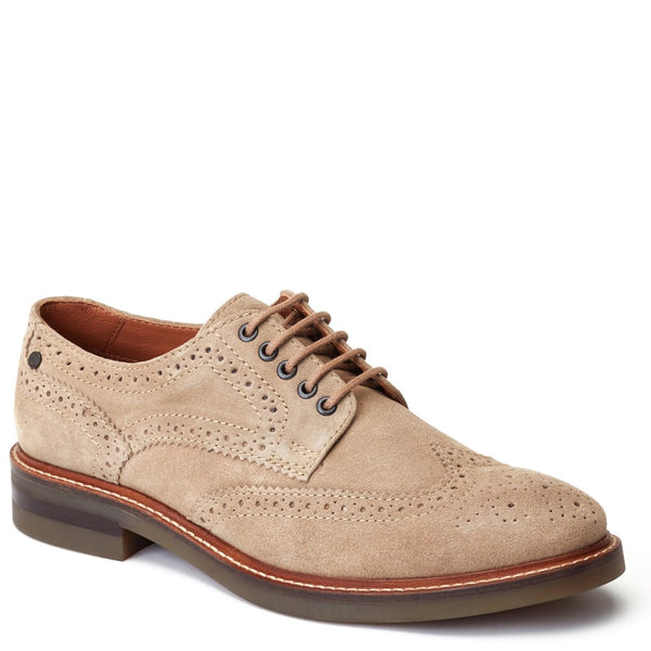 Base London Hatfield Suede Brogue Shoes Sand