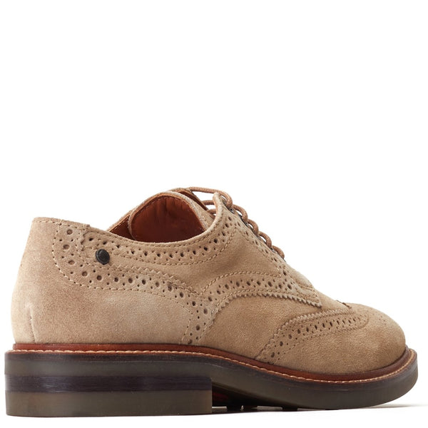 Base London Hatfield Suede Brogue Shoes Sand