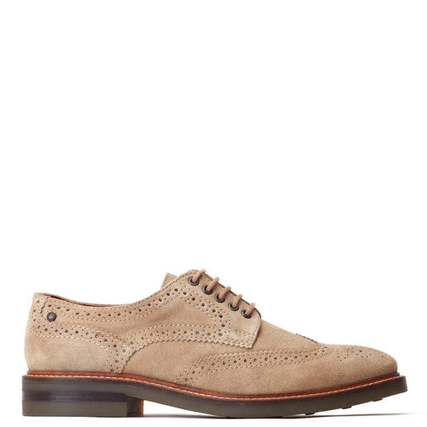base london Hatfield Suede Brogue Shoes Sand