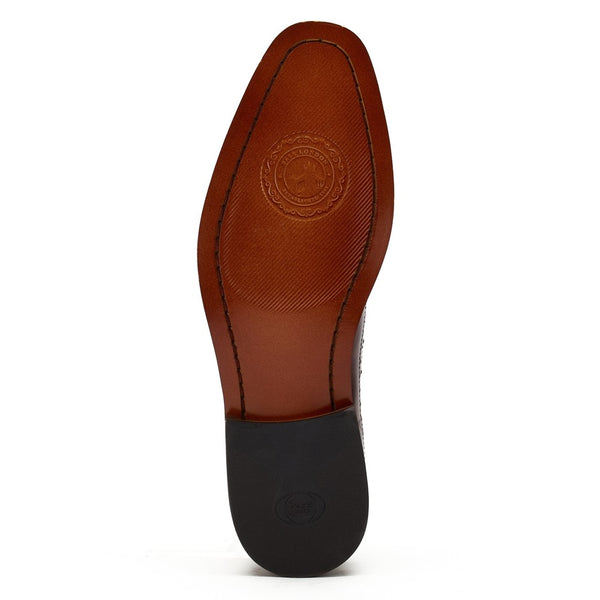 Base London Havisham Washed Brogue Shoes Bordo