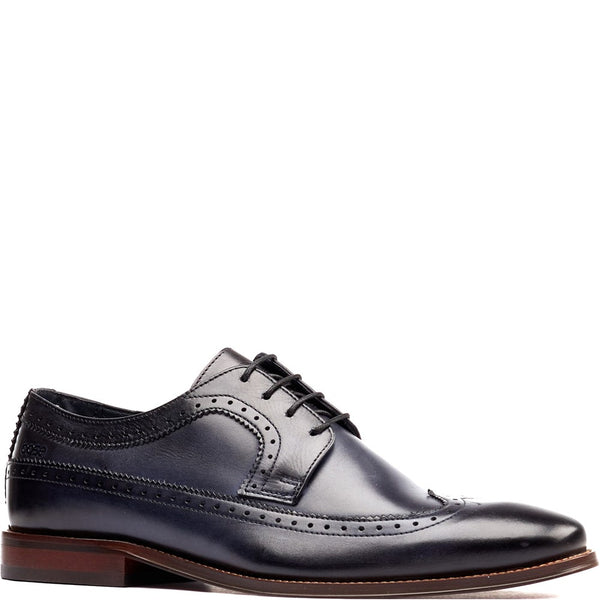 Base London Havisham Washed Brogue Shoes Navy