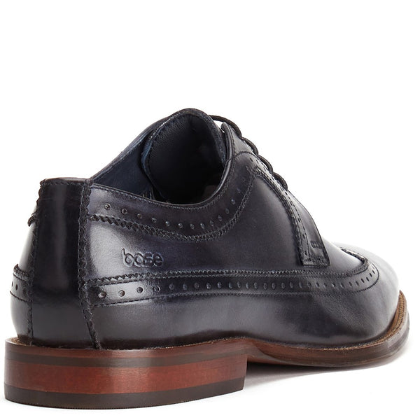 Base London Havisham Washed Brogue Shoes Navy