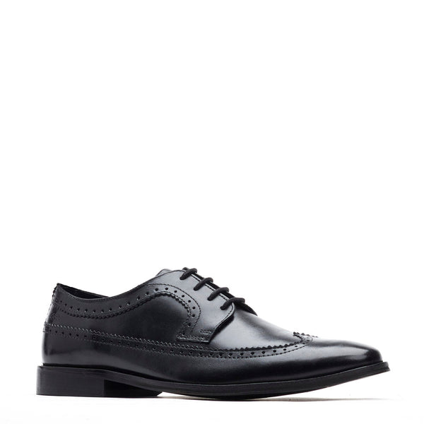 Base London Havisham Waxy Brogue Shoes Black