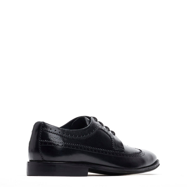 Base London Havisham Waxy Brogue Shoes Black