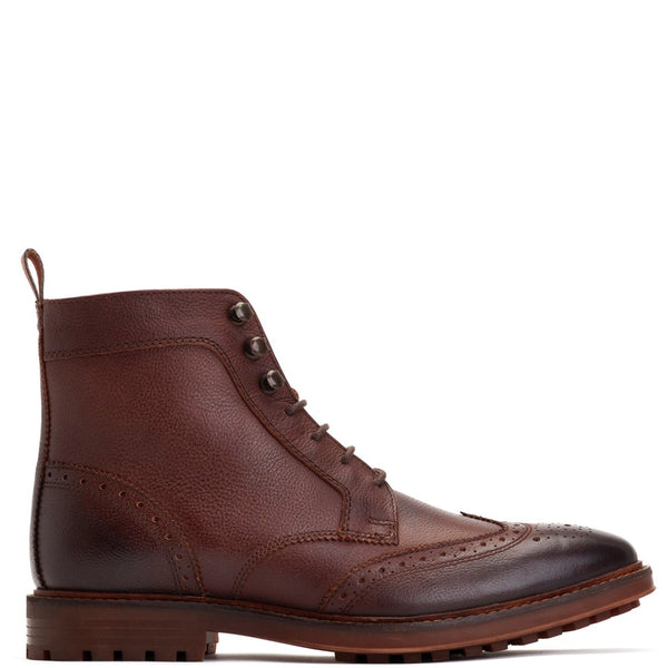 Base London Hemlock Grain Brogue Boots Brown