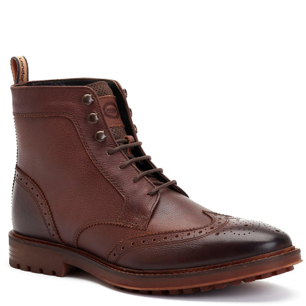 Base London Hemlock Grain Brogue Boots Brown