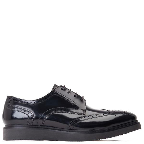 Base London Joe Hi Shinebrogue Shoes Black