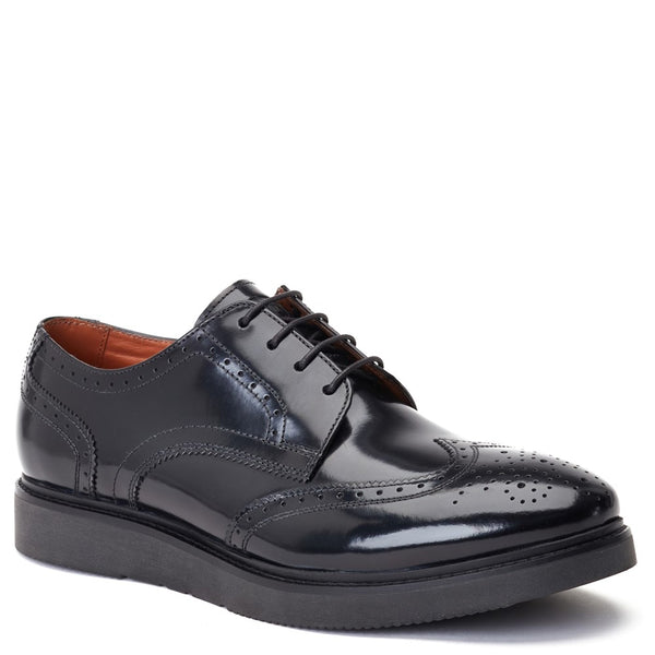 Base London Joe Hi Shinebrogue Shoes Black