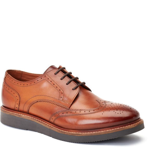 Base London Joe Washed Brogue Shoes Tan
