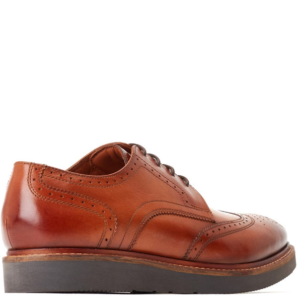 Base London Joe Washed Brogue Shoes Tan