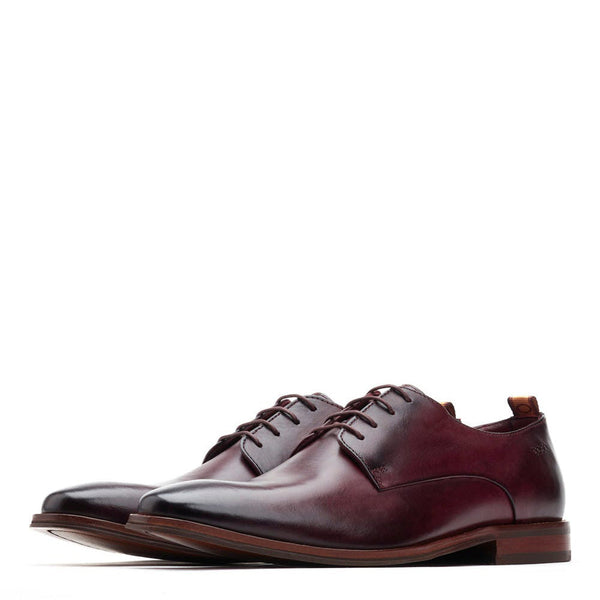 Base London Marley Washed Derby Shoes Bordo