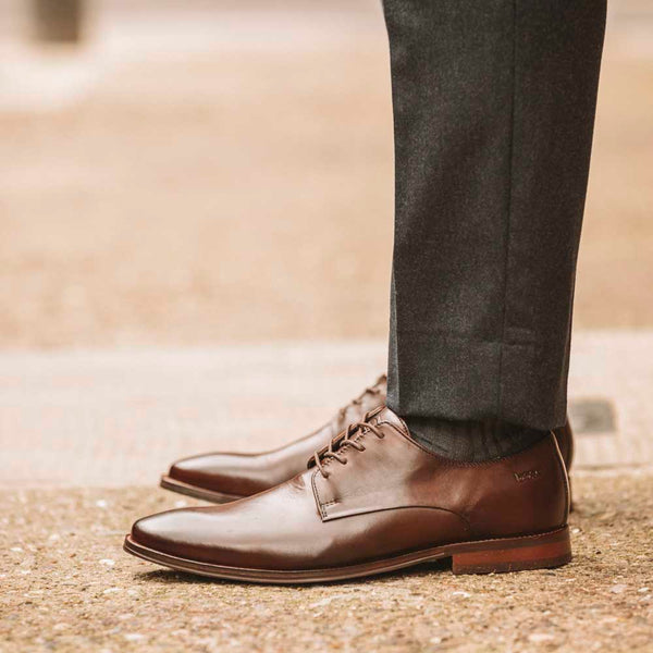Base London Marley Washed Derby Shoes Brown