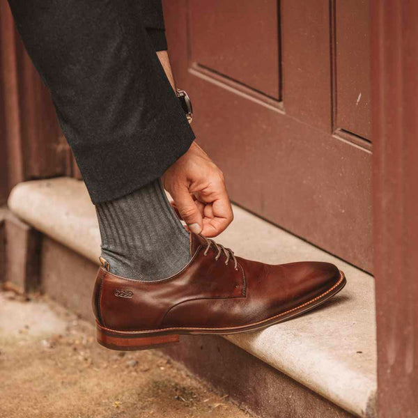 Base London Marley Washed Derby Shoes Brown