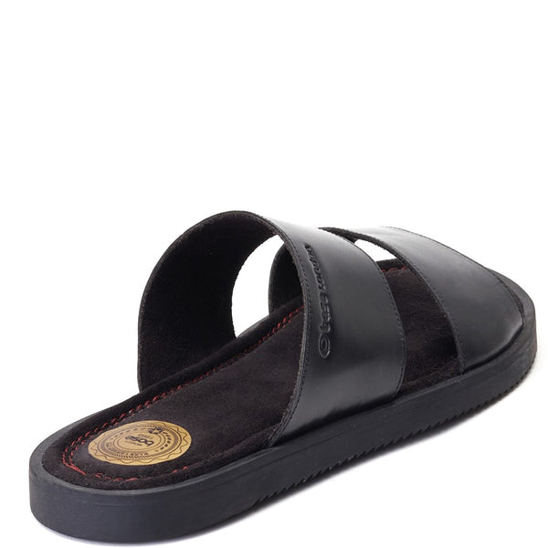 Base London Maven Waxy Slide Sandal Black