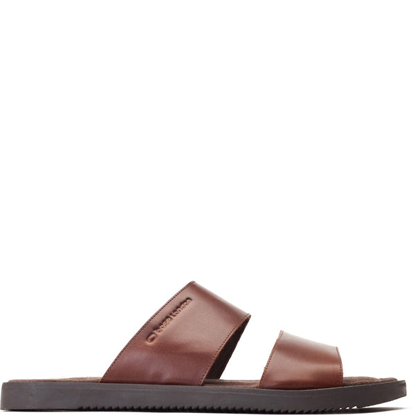 base london Maven Waxy Slide Sandal Brown