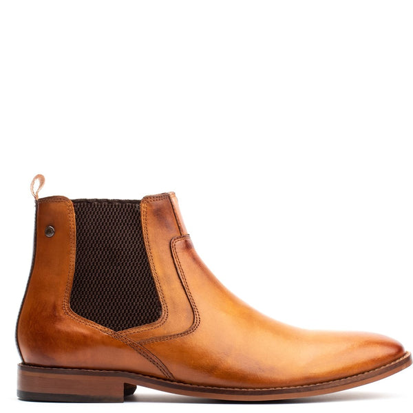 base london Scout Washed Chelsea Boots Tan