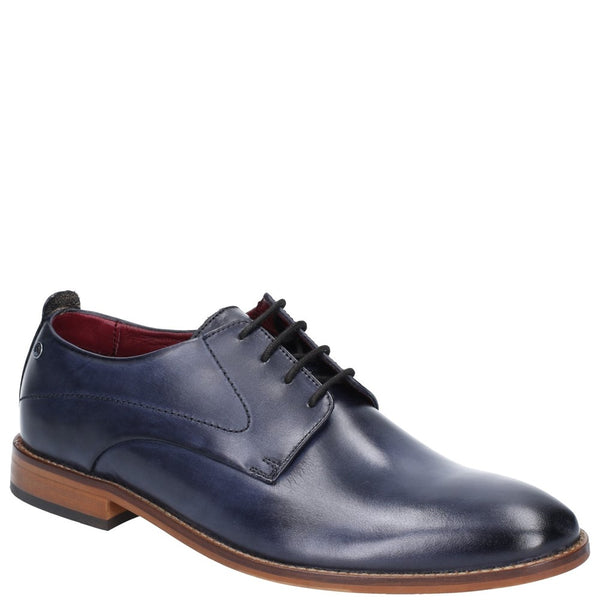 Base London Script Washed Derby Shoes Navy