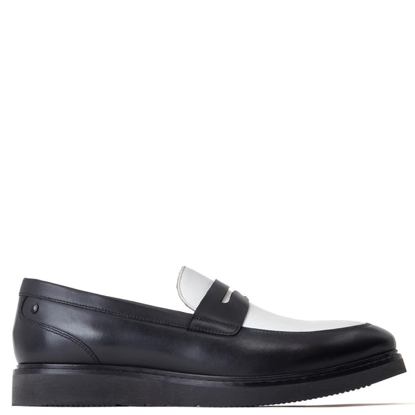 Base London Sid Combo Loafers Black/White