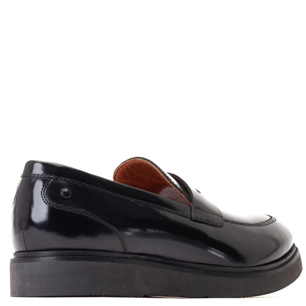 Base London Sid Hi Shine Loafers Black