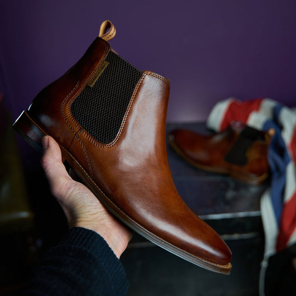 Base London Sikes Washed Chelsea Boots Tan