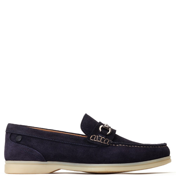 Base London Snapper Suede Loafers Navy