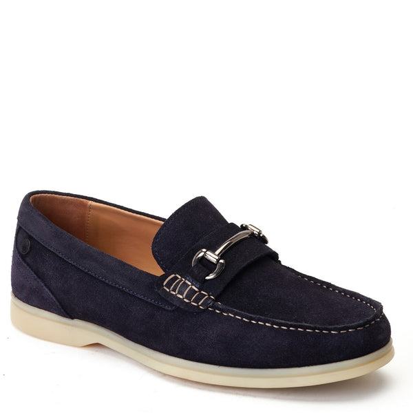 Base London Snapper Suede Loafers Navy