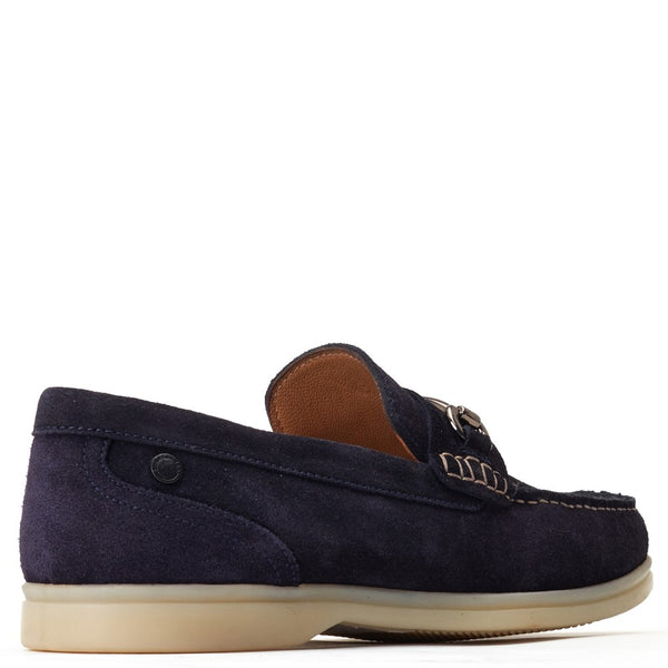 Base London Snapper Suede Loafers Navy