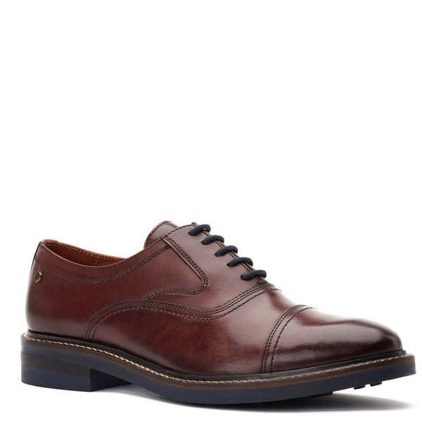 Base London Tatton Washed Oxford Shoes Brown