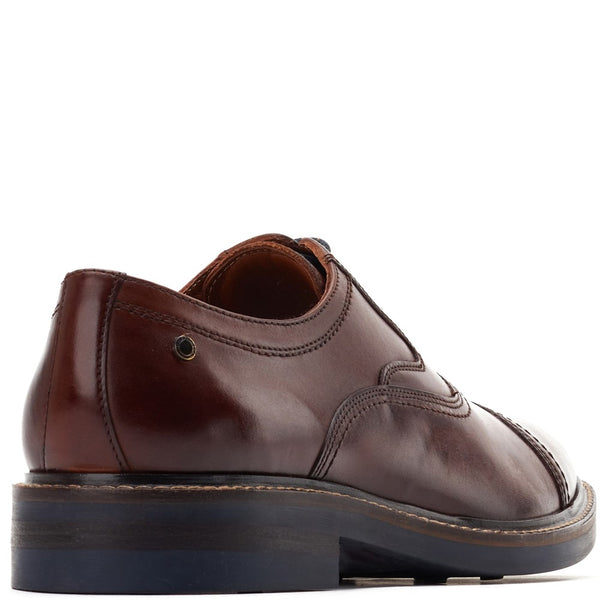 Base London Tatton Washed Oxford Shoes Brown
