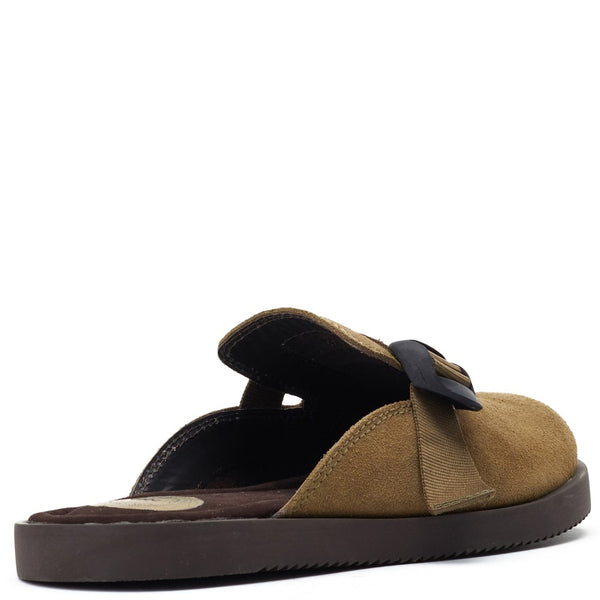 Base London Taurus Suede Mule Shoes Taupe