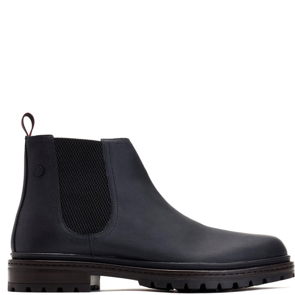 Base London Walsh Pull Up Chelsea Boots Black