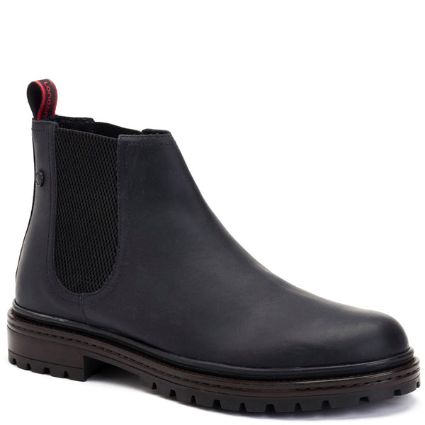 Base London Walsh Pull Up Chelsea Boots Black