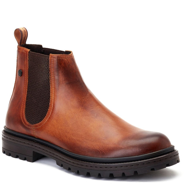 Base London Walsh Washed Chelsea Boots Tan