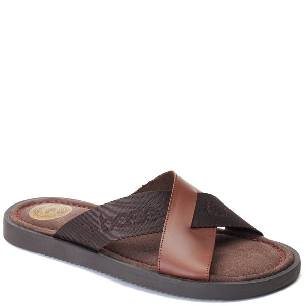 Base London Webb Washed Slide Sandal Brown