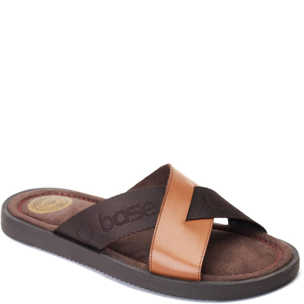 Base London Webb Washed Slide Sandal Tan