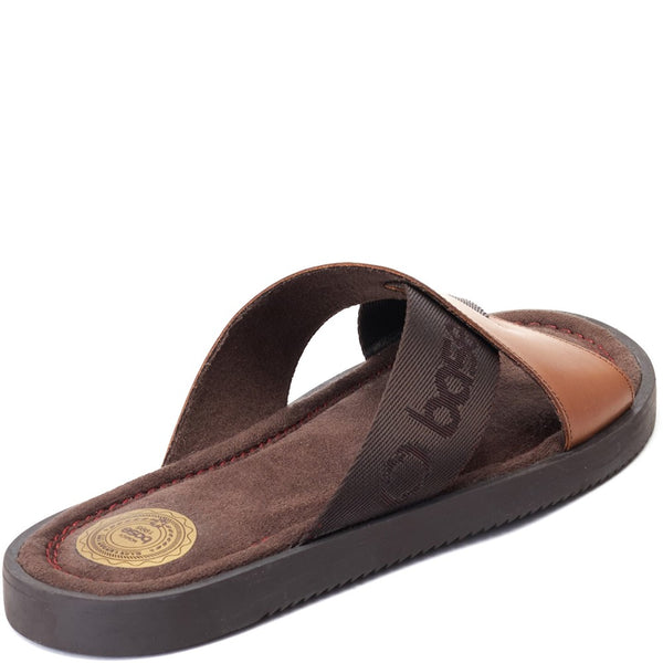 Base London Webb Washed Slide Sandal Tan