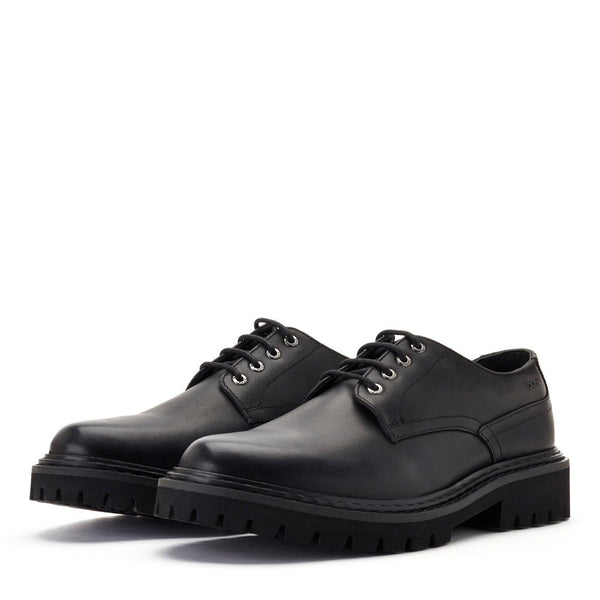 Base London Wick Pull Up Derby Shoes Black